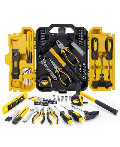 Xdovet Home Tool Kit Hand Set With Plastic Toolbox For Repair Diy