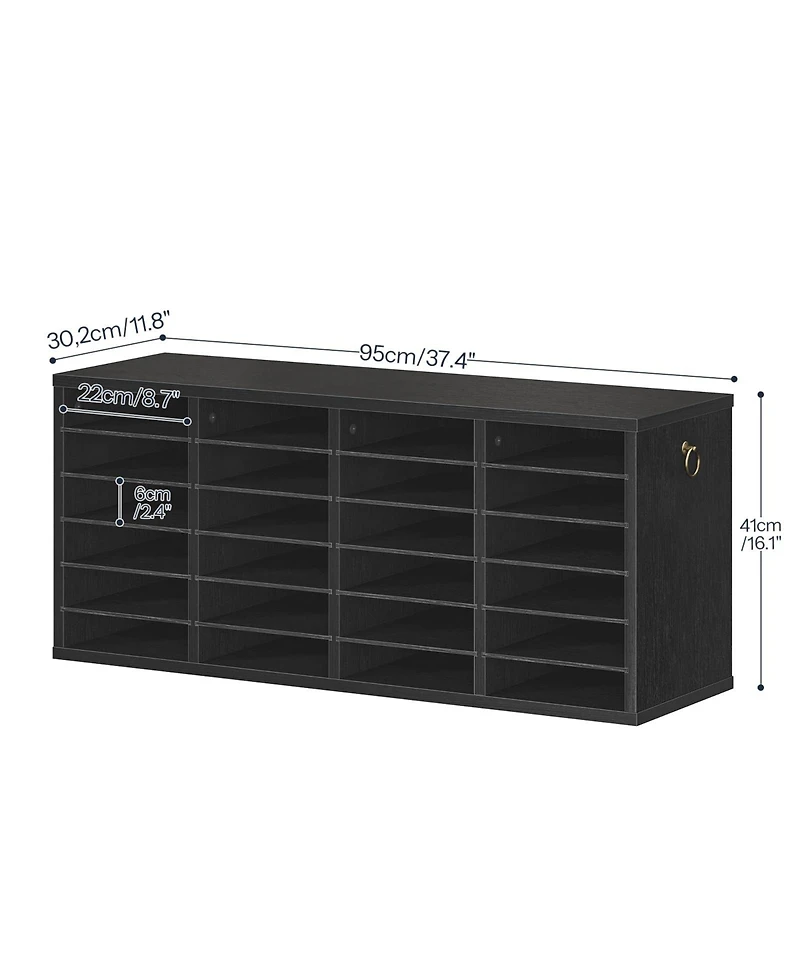 Slickblue 24-Compartment Wooden Document Sorter for Desk and Office Organization