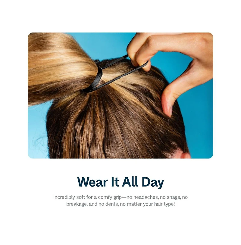 Gimme Beauty Low Profile Hair Bands - Gentle, No-Snag Elastic Ties for Fine and Thick Locks