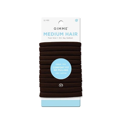 Gimme Beauty Medium Hair Bands - Patent-Pending Seamless Nylon and Spandex Ties for All Hair Types - Everyday-Wear Tie