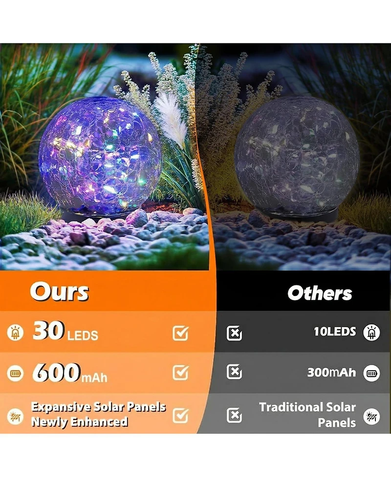 Cowin Solar Globe Lights 4 Pack Glass Ball Outdoor Waterproof Balls
