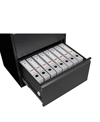 homfan Lateral File Cabinet with Lock 3-Drawer Steel Filing Cabinet for Home Office - Legal/Letter/A4/F4 Files