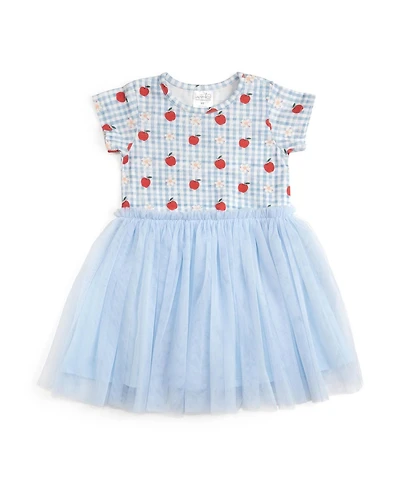Sweet Wink Little Girls Apple Gingham Short Sleeve Tutu Dress