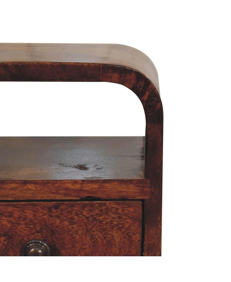 HomeRoots 16" Chestnut Solid Wood Square One Drawer Nightstand