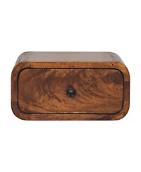 HomeRoots 12" Chestnut Solid Wood One Drawer Floating Nightstand