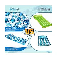 Cowin Inflatable Pool Float Mat 73"x34" Adult Lounger with Headrest Lounge Chair Floating