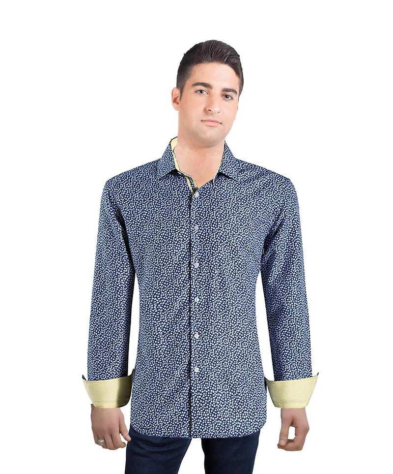 Elie Balleh Men's Slim Fit Floral Button-Down Shirt