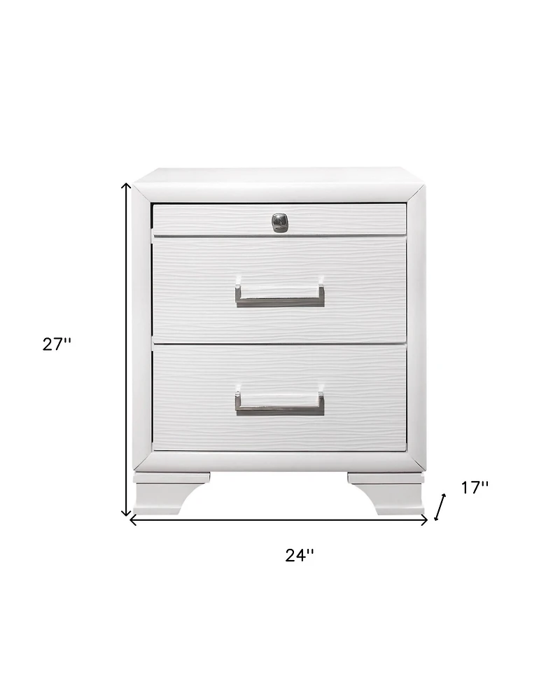 HomeRoots 27" Wood Two Drawer Nightstand