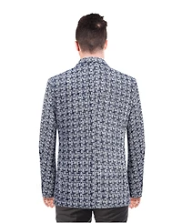 Elie Balleh Men's Slim Fit Hound tooth Brocade Blazer