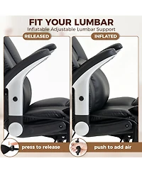 Homcom 400LBS Office Chair with Airbag Lumbar Support, Desk