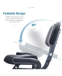 Zeny Folding Exercise Bike, Fitness Upright and Recumbent X-Bike with 16-Level Adjustable Resistance, Arm Bands and Backrest