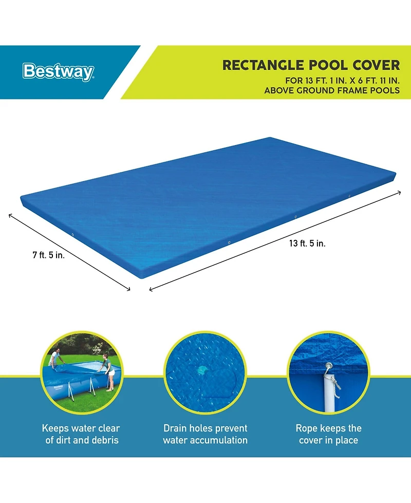 Bestway Flowclear Rectangle Above Ground Pool Cover (Cover Only)
