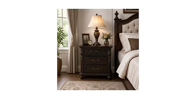 Lucky One 28" Width Solid Wood 3-Drawer Nightstand