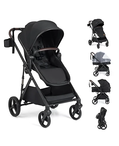 Gymax Baby 2 1 Stroller with Bassinet Mode Reversible Seat Adjustable Canopy