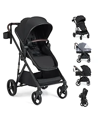 Gymax Baby 2 1 Stroller with Bassinet Mode Reversible Seat Adjustable Canopy