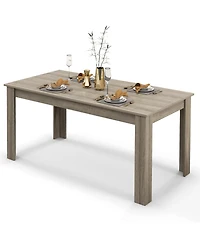Gymax 63 Inch Dining Table Rectangular Modern Kitchen Table For 6 People Home Furniture