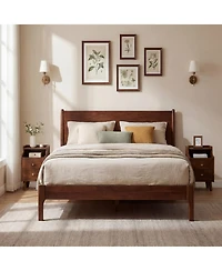 Slickblue Wood Nightstand with Drawers and Solid Wood Legs for Bedroom