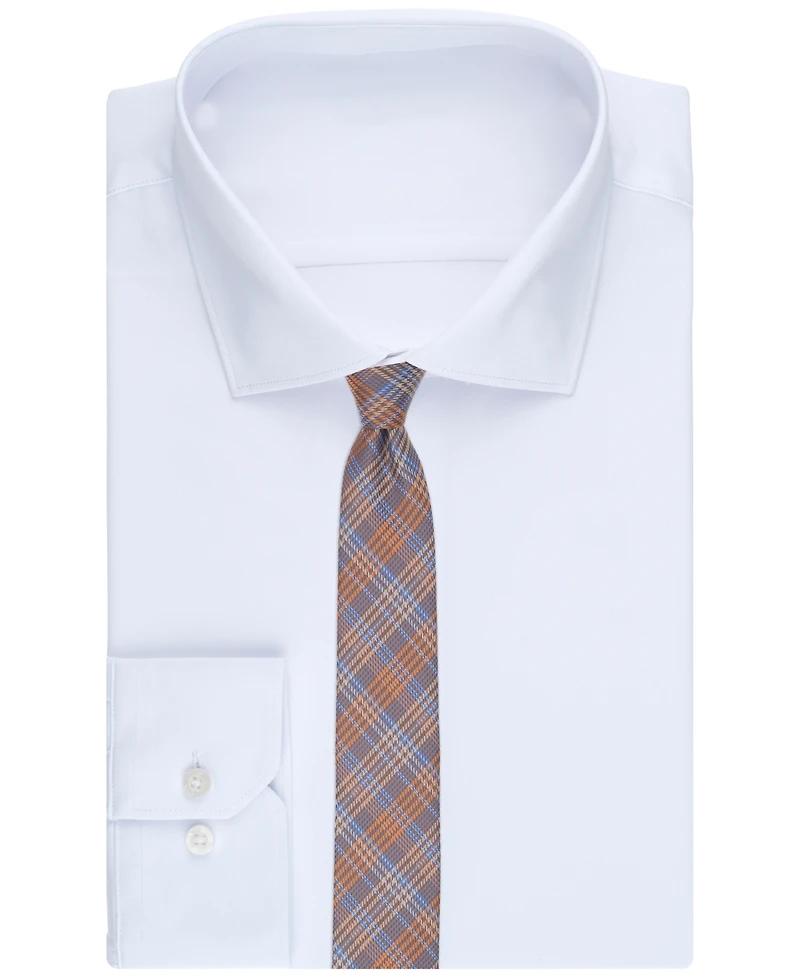 Bar Iii Men's Plaid Skinny Polyester Tie