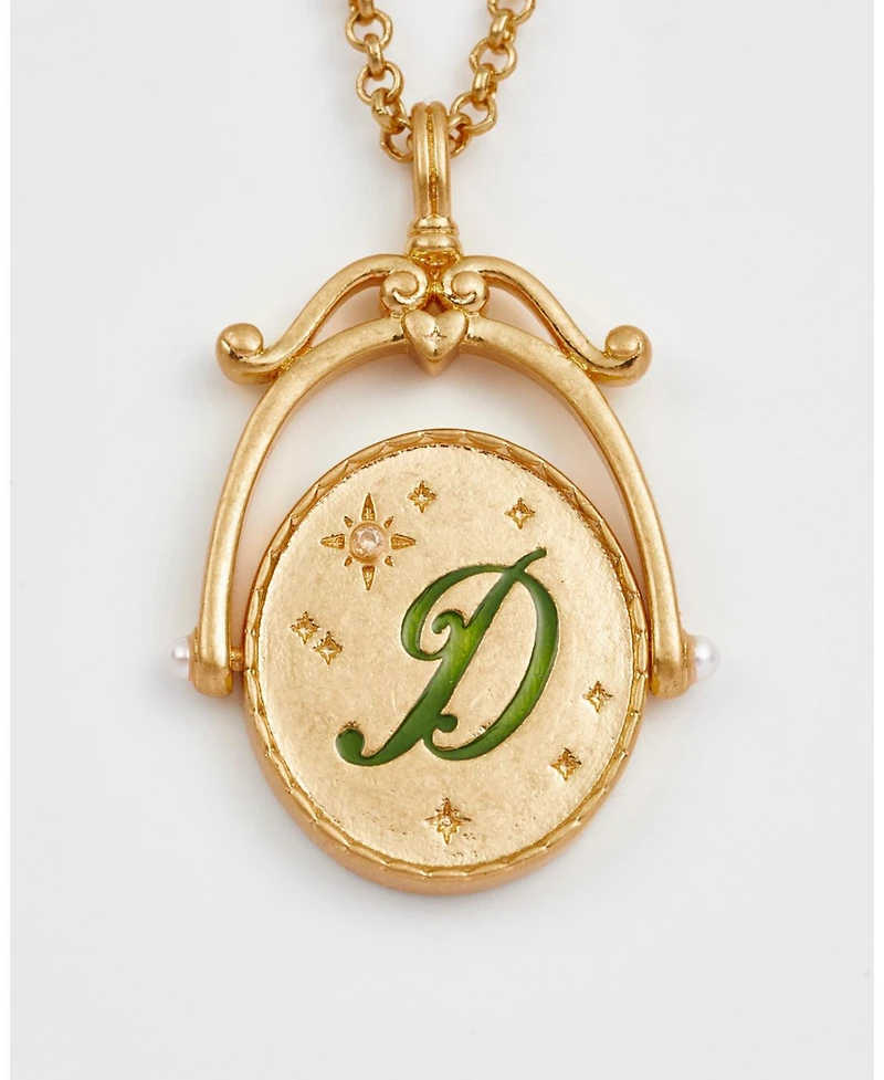 Fable England D Initial Daisy Spinner Chain Necklace