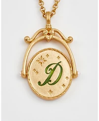 Fable England D Initial Daisy Spinner Chain Necklace