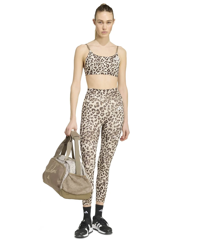 adidas Women's Optime Essentials Workout Leopard Print Bra