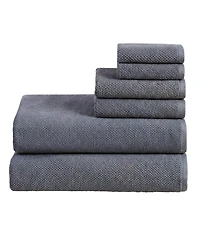 Linery & Co Luxury Cotton Textured 6pieces Bath Sheet Set