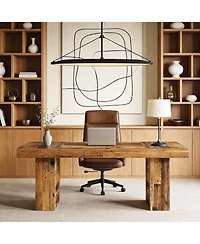 Tribesigns 63" Large Executive Desk, Farmhouse Computer Office Desk Wooden Writing Table