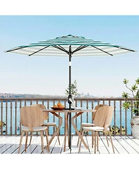 homfan Outdoor Patio Umbrella - Uv Resistant, 8 Strong Ribs, Crank Lift, Tilt Function Garden, Pool, Deck And