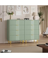 gaomon Fluted 4-Drawer Dresser, 36.9" Tall Modern Wooden Chest with Metal Handles, Closet Clothes Organizer for Bedroom, Living Room, Hallway