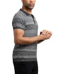 Xray Men's Allover Jacquard Sweater Polo