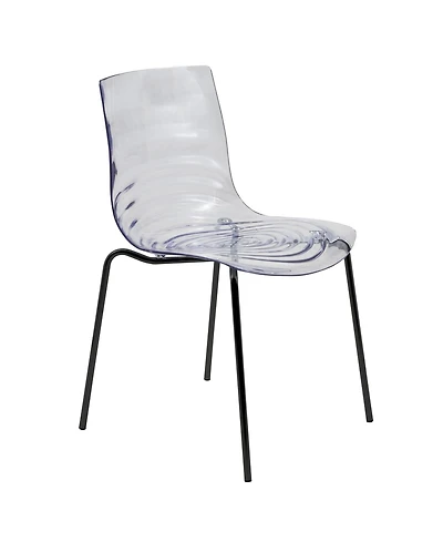 LeisureMod Astor Dining Chair Modern Minimalist Stackable Side Accent Chair, Abs Plastic with Stainless-Steel Legs for Home, Kitchen, Room