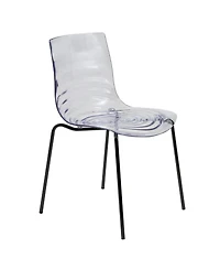 LeisureMod Astor Dining Chair Modern Minimalist Stackable Side Accent Chair, Abs Plastic with Stainless-Steel Legs for Home, Kitchen, Room
