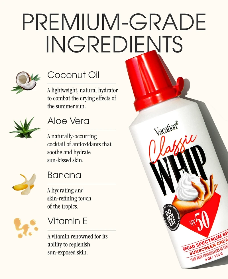Vacation Classic Whip Spf 50 Sunscreen, 4 oz.