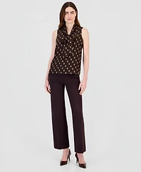 Anne Klein Women's Bow Tie Front Sleeveless Blouse