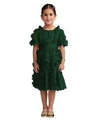 Mac Duggal Little Girls High-Neck Ruffle Chiffon Dress