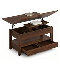 homfan 40" Lift-Top Coffee Table with Drawers and Hidden Storage, Convertible Dining Table for Living Room
