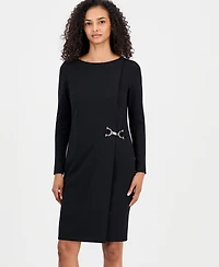 Anne Klein Women's Scoop-Neck Scuba Crepe Sheath Dress