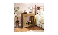 Slickblue 2-Tier Wooden End Table with Storage Shelf for Sofa.