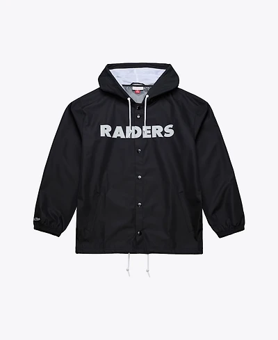 Mitchell & Ness Men's Black Las Vegas Raiders Coaches Full-Snap Hooded Windbreaker Jacket