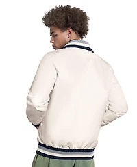Starter Men's White New York Yankees The Captain Cooperstown Logo Full-Zip Varsity Jacket
