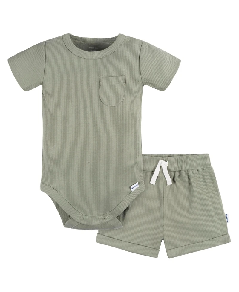 Gerber Baby Boys Bodysuit and Shorts Set, 2 Piece
