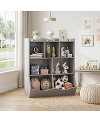homfan Kids' Toy Storage Organizer with Multiple Compartments and Tilting Bins - Safe and Durable Children's Bookshelf for Playroom and Nursery
