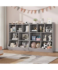 homfan Kids' Toy Storage Organizer with Multiple Compartments and Tilting Bins - Safe and Durable Children's Bookshelf for Playroom and Nursery