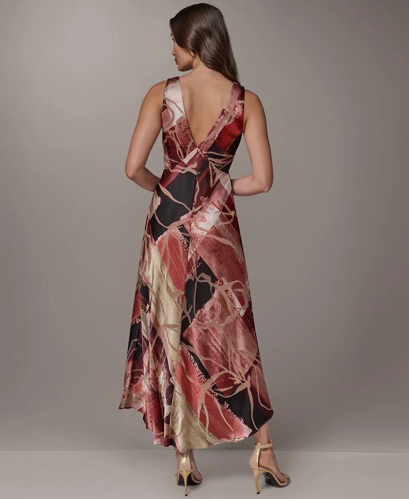 Donna Karan New York Women's Sleeveless Velvet Burnout Midi Slip Dress