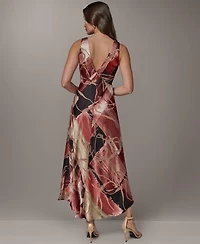 Donna Karan New York Women's Sleeveless Velvet Burnout Midi Slip Dress