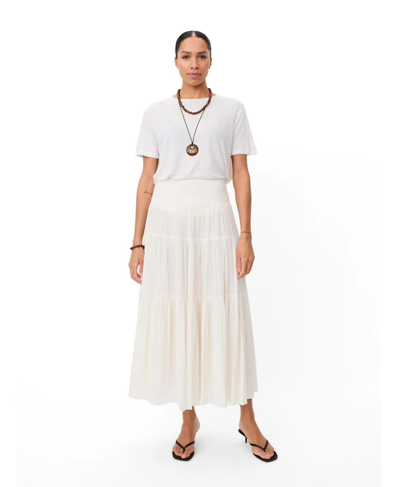 Masai Copenhagen Women's Smocked Waist Tiered Midi Skirt