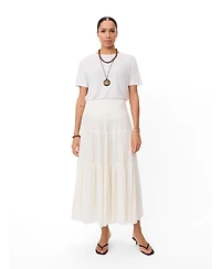 Masai Copenhagen Women's Smocked Waist Tiered Midi Skirt