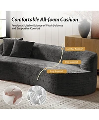 Hulala Home Eliseo 94.5inch W Modern Compression High-Density Foam Sofa with 2 Pillow and No Assembly Needed