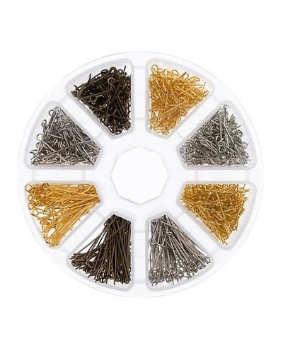 John Bead 8-Slot Eye Pins Jewelry Findings Kit Assortment, 1000pcs