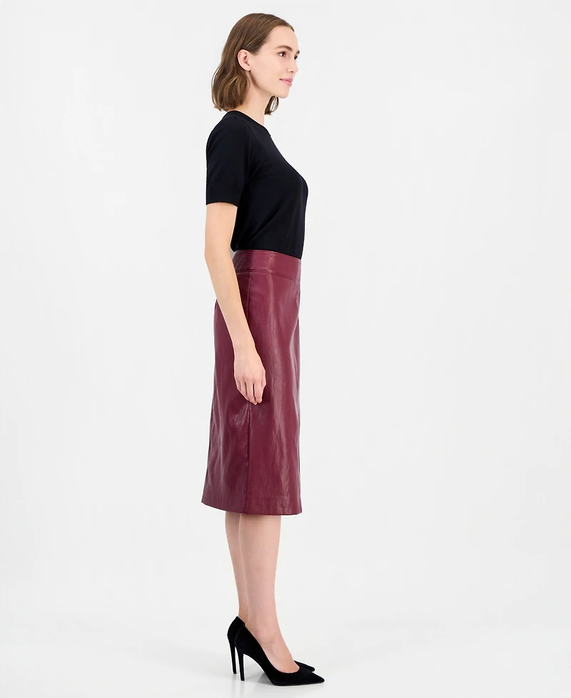 T Tahari Women's Midi Pencil Front-Slit Skirt